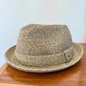 Bailey of Hollywood Straw Fedora Hat Natural Woven Brim Classic Style